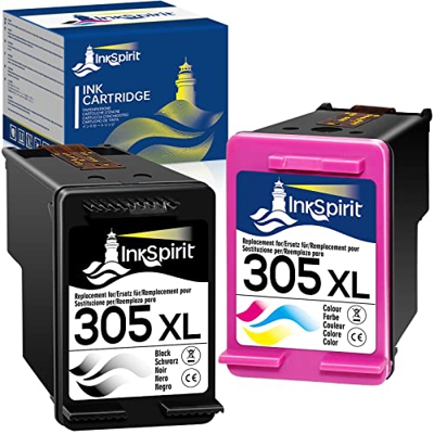InkSpirit Cartucho de Tinta remanufacturado 305xl para HP DeskJet 2710 2720 DeskJet Plus 4120 4130 Envy 6020 6030 Envy Pro 6420 6430 (1 Negro, 1 Color