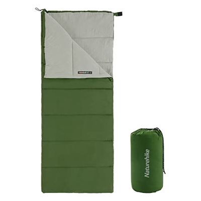 Naturehike Saco de Dormir para Adultos, Ligero Rectangular Empalmable Saco de Dormir de 3 Estaciones, para Acampar al Aire Libre, Senderismo (Verde)