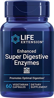 Life Extension, Enhanced Super Digestive Enzymes (Enzimas Digestivas), Dosis Altas, 60 Cápsulas vegetarianas, Probadas en Laboratorio, No GMO