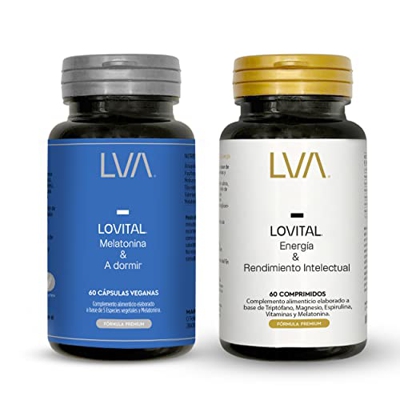 PACK DÍA & NOCHE | Melatonina 1,8mg y Triptófano Aminoácido Natural | Descanso, Relajación y Mejora del Humor | Aliado contra Estrés y Ansiedad |120 c