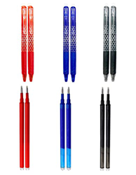 RHardware 6 bolígrafos de tinta roja,negra,azul borrable de 0,7mm y 6 recambio de gel de bolígrafos características