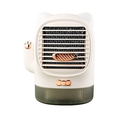 YMXDHZ Ventilador de aire acondicionado con Uva Humidificador de lámpara Portable Mini USB USB Ventilador de enfriamiento de escritorio recargable (Co