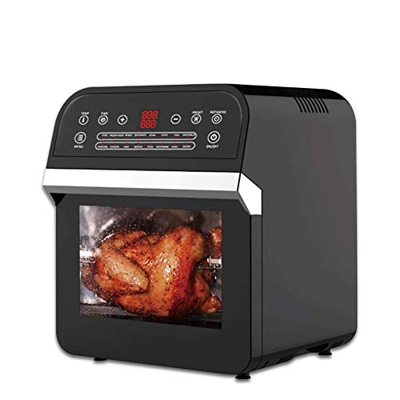 Freidora de aire multifunción de 12 l, horno eléctrico doméstico de gran capacidad de 1800 W, pantalla digital de un botón, batido de precalentamiento