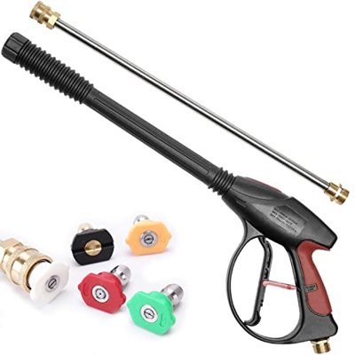 Pistola de repuesto para lavadora a presión con extensión, ajuste M22 de 14 mm, 5 puntas de boquilla