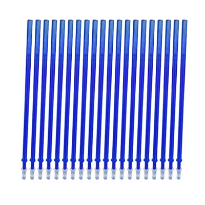 Lechnical 20 piezas de tinta azul recarga de tinta de gel borrable para bolígrafos de punta fina 0,5 mm recargas de bolígrafo de gel de repuesto para 