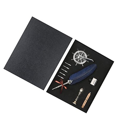 YQBUER Pluma Pluma Pluma Pluma Pluma Juego de Pluma Caja de Almacenamiento de Pluma for Amigos for Amigos (Color : Navy Blue)