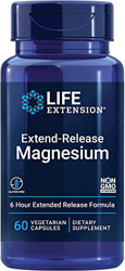 Life Extension, Extend-release Magnesium, 250mg, 60 Cápsulas veganas, Probado en Laboratorio, Sin Gluten, Vegetariano, Sin Soja, No GMO en oferta