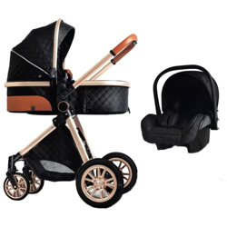 3 en 1 Sistema de Viaje Para Bebé Silla de Paseo 3 en 1 Carrito con Capazo Cochecito de Bebé Cochecito de Paisaje Alto Reclinable Cochecito Estándar P precio