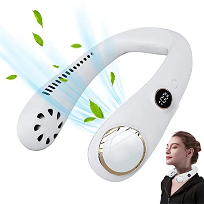 Shenrongtong Abanico Alrededor del Cuello,Ventilador de Cuello Personal sin aspas Recargable - Refrigerador de Cuello portátil Recargable de 3000 mAh 