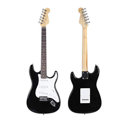 Bajo eléctrico de 39 pulgadas Paquete de guitarra eléctrica de 6 cuerdas con bolsa acolchada, púa, diapasón de guitarra eléctrica de madera para princ características