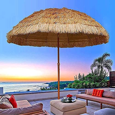 Paraguas colgante parasol para exteriores, sombrilla tropical hawaiana, sombrilla de paja plegable para exteriores, sombrilla de playa con sombrilla i