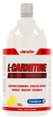 Vaexdar L-Carnitina Liquida - Carnitina + Garcinia Cambogia + Taurina + Vitamina C + Ginseng + Citrato de Colina - Carnitina Liquida - L-Carnitine Car