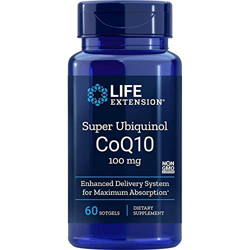 Life Extension, Super Ubiquinol, 100mg, Kaneka-Q10, 60 Cápsulas blandas, Probadas en Laboratorio, Sin Gluten, Sin Soja, No GMO en oferta