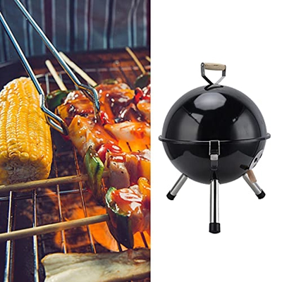 NEZE Parrilla para Barbacoa, Mini Parrilla Esférica Segura Antiadherente Portátil Parrilla de Carbón para Picnic
