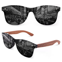 GQUEEN Gafas de sol Hombre Mujer Rectangulares Clásicas Polarizadas de Madera con Protección UV MOS09 características