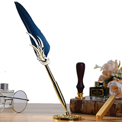 YQBUER Pen de Plumas de Plumas Pen Plumas Hechas a Mano for Amigos for Principiantes niños (Color : Navy Blue) precio