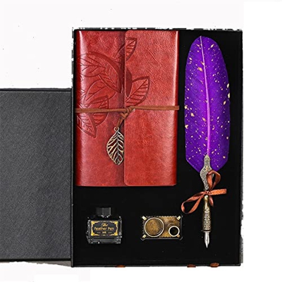 YQBUER Pen de Plumas Antigua caligrafía Pen Tinta Conjunto de Pluma de Pluma for Amigos for Principiantes niños (Color : Black)