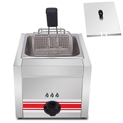 Máquina de Patatas Fritas de Acero Inoxidable, freidora de Gas de Gran Capacidad de 10L/20L/30L, Potencia de Fuego Ajustable Independiente con Removab precio