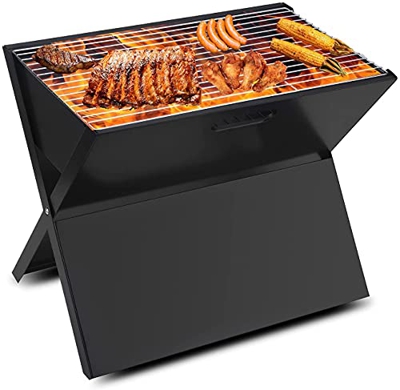 WXHN Parrilla de carbón Plegable con diseño de trípode, Parrilla de Barbacoa portátil, Parrilla de Mesa al Aire Libre para Fumador de Barbacoa Liviana