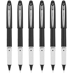 Uni-Ball UB-247 Grip Liquid Ink Rollerball - Pluma de 0,7 mm, tinta negra, paquete de 6 precio