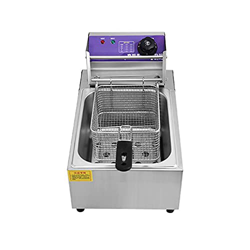 Fat Fryer Basket6L/12L Freidora eléctrica Freidora de Grasa de Acero Inoxidable con cestas extraíbles y limitador de Temperatura para en oferta