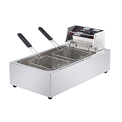 Freidora Comercial Freidora eléctrica de Acero Inoxidable extraíble y Lavable Freidora eléctrica de Gran Capacidad