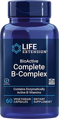 Life Extension, BioActive Complete B-Complex (Complejo Vitamínico B Completo), 60 Cápsulas veganas, Probado en Laboratorio, Vegetariano, Sin Gluten, S