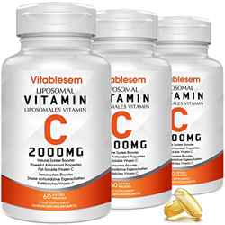Cápsulas de vitamina C liposomal de 2000 mg (paquete de 3) - Ácido ascórbico vegano y sin gluten de alta resistencia - Suplemento antioxidante de apoy precio