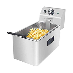 Freidoras, freidora eléctrica compacta con cesta y tapa, 2000 W, 6 l, freidora eléctrica profesional de un solo cilindro, freidora profunda para encim precio