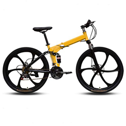 Bicicleta Plegable De Montaña, Seis Cortadores, 26 Pulgadas, 27 Velocidades Superiores con Amortiguador Doble De Velocidad Variable, Bicicleta Plegabl precio