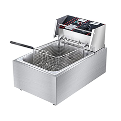 Freidora eléctrica Comercial de un Solo Cilindro, freidora de Grasa Profunda, freidoras eléctricas de Acero Inoxidable con Ba extraíble en oferta
