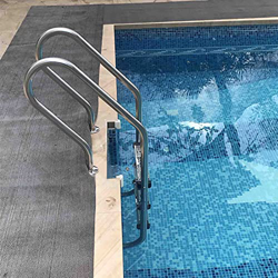 Sturdy Pool Safety Handrails Pool Handrails Inground Pool Ladder, Stainless Steel Swimming Pool Dock with 3 Non-Slip Steps and Handrail, 160kg Weight  características