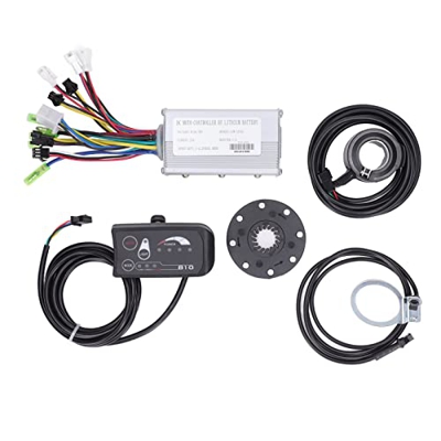 Uxsiya Kit de Conversión de Bicicleta Eléctrica, Kit de Controlador de Velocidad de Bicicleta Eléctrica 15a con Panel S810 Compatible con Motor de 250