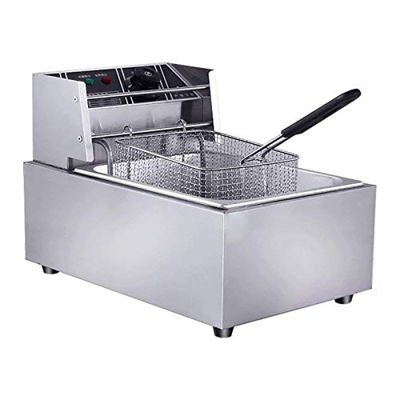 Freidoras, freidora de acero inoxidable de 6 litros y 2500 W, freidora eléctrica comercial de grasa profunda, freidora de aceite para encimera con tem