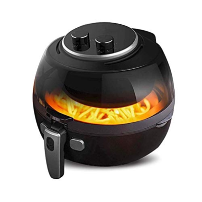 Freidora de Aire eléctrica multifunción |Mini Horno de convección |Freidora sin Aceite |5L |Salteado Inteligente |Cuerpo de Olla Visible |Negro Every