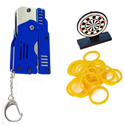 Biti Llavero con Forma de Pistola, Juguetes de Dardos para niños, Disparar con Banda de Goma, Juegos de Disparos con 25 Bandas de Goma, Juguetes Blast precio