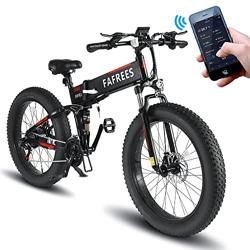 Fafrees Bicicleta eléctrica 26 * 4" neumáticos montaña Bicicleta eléctrica con 10AH Batería de Litio extraíble 3.5" Instrumento Inteligente Shimano 21 precio