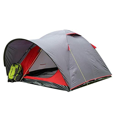 Carpa Camping Doble Capa Espesar A Prueba De Lluvia Protección UV Grande 2-3 Personas Carpa Domo,Gris