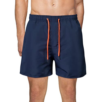 Chalier.Fashion Pantalones Cortos Hombres Bañadores Hombres Secado Rápido Playa Shorts con Malla Forro, Talla única-M