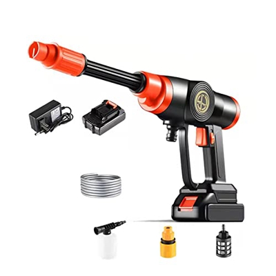 Limpiador a presión inalámbrico de 35 Bar y 24 V, Lavadora eléctrica, Lavadora a presión portátil de 508 PSI con generador de Espuma, Bomba de Agua co
