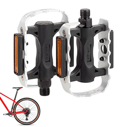 Moageme Pedales de Bicicleta Planos,Pedales de aleación de Aluminio Semi para Bicicletas de Carretera - Pedal de Bicicleta de montaña con Tiras Reflec características