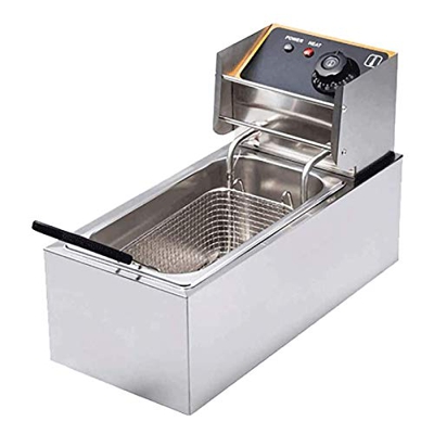 Freidoras, Freidora eléctrica Freidora eléctrica Freidora eléctrica 4L 2000W Material de Acero Inoxidable Cesta de una Sola Lata con Tapa Adecuada par