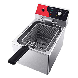 Freidoras, freidora eléctrica de un Solo Cilindro de Acero Inoxidable de 3100 W y 12 l con Tapa y Cesta con Dispositivo limitador de Temperatura para  características