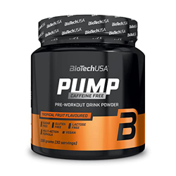 BioTechUSA Pump Caffeine free, Bebida en polvo saborizada para antes del entrenamiento sin estimulantes, con aminoácidos, extractos de plantas, 330 g, características