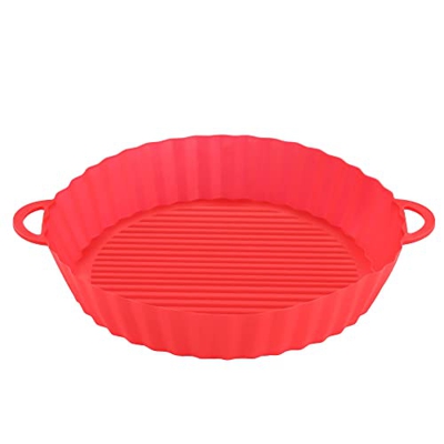 Cesta de Freidora de Aire de Silicona de 2 Piezas, Accesorios de Freidora de Aire de Silicona, Revestimiento de Papel de Freidora de Aire, para Freido