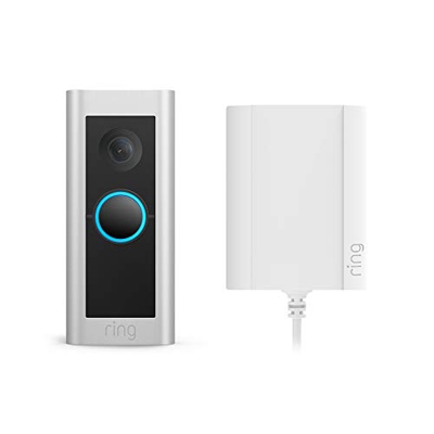 Ring Video Doorbell Pro 2 con adaptador de enchufe de Amazon: vídeo de cuerpo entero y detección de movimiento 3D, prueba gratuita de 30 días del plan