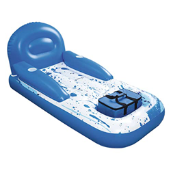QILIN Breeze Raft, Silla Flotante Inflable para Piscina con portavasos, Respaldo y Cubo de Hielo, Tumbona Flotante para Piscina Individual, 91" × 42", características