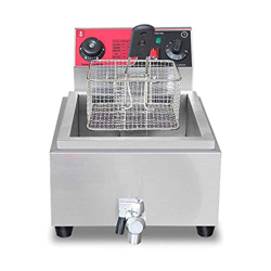 Freidoras, freidora eléctrica 8L 2.5KW Freidora Individual con Filtro de Aceite, freidora Comercial con función de termostato y Temporizador, Antidesl en oferta