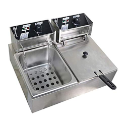 Freidoras, freidora eléctrica de Acero Inoxidable, Doble Cilindro, 5000 W, Temperatura Ajustable de Alta Potencia, Adecuada para el hogar y los Negoci precio