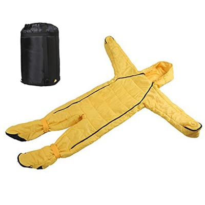 Sacos de Dormir para Adultos Niños Niñas Mochileros Senderismo Saco de Dormir Humano, Uso en Interiores y Exteriores Ligero e Impermeable,Yellow,M